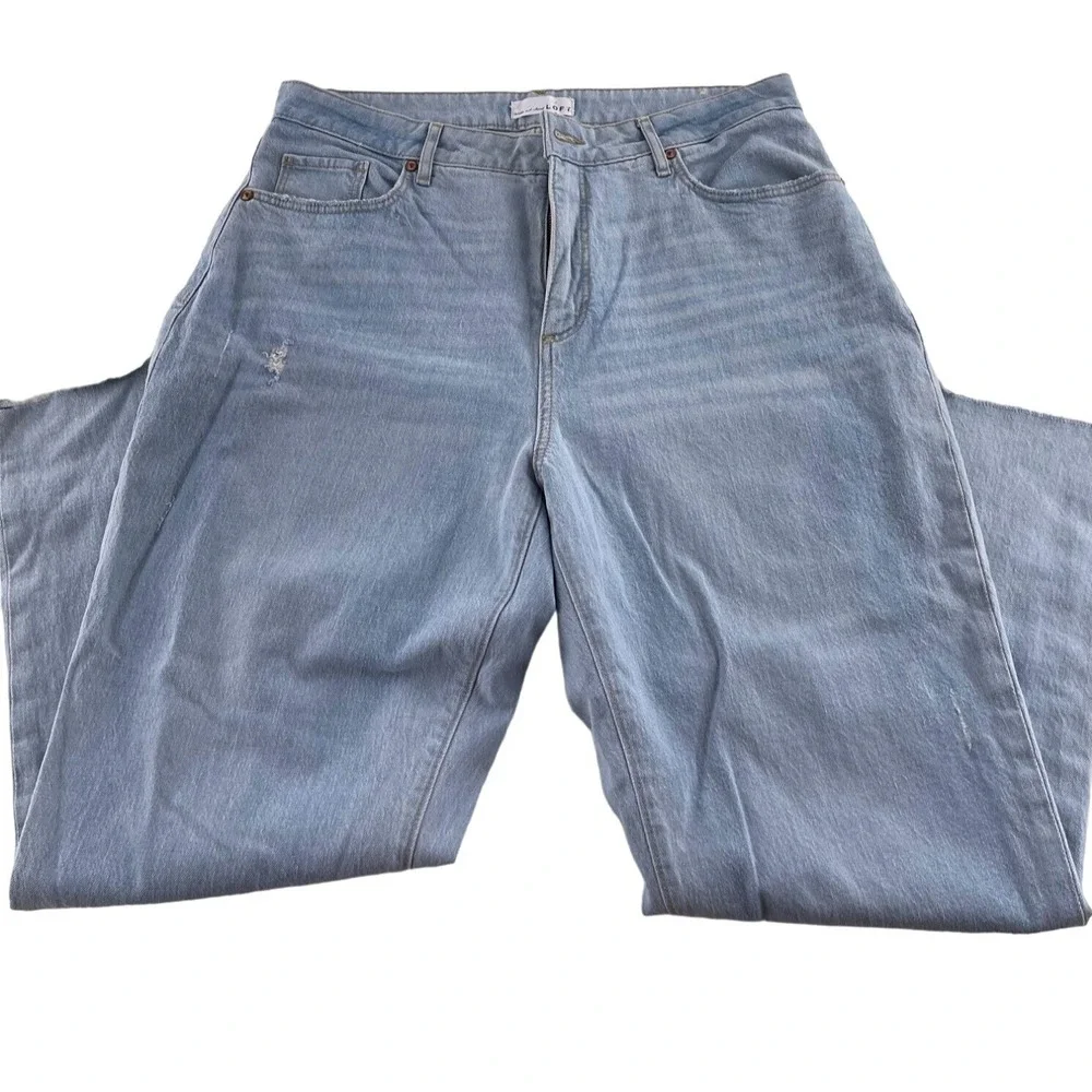 LOFT‎ Women's Light Wash Jeans Size 10/30  Curvy High Waist Straight Crop NWT